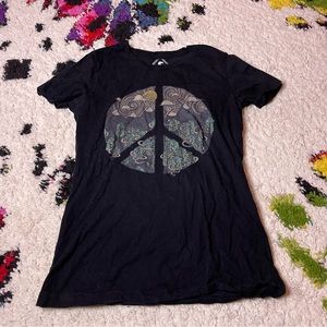 Black Hippie Peace TeePublic tee shirt